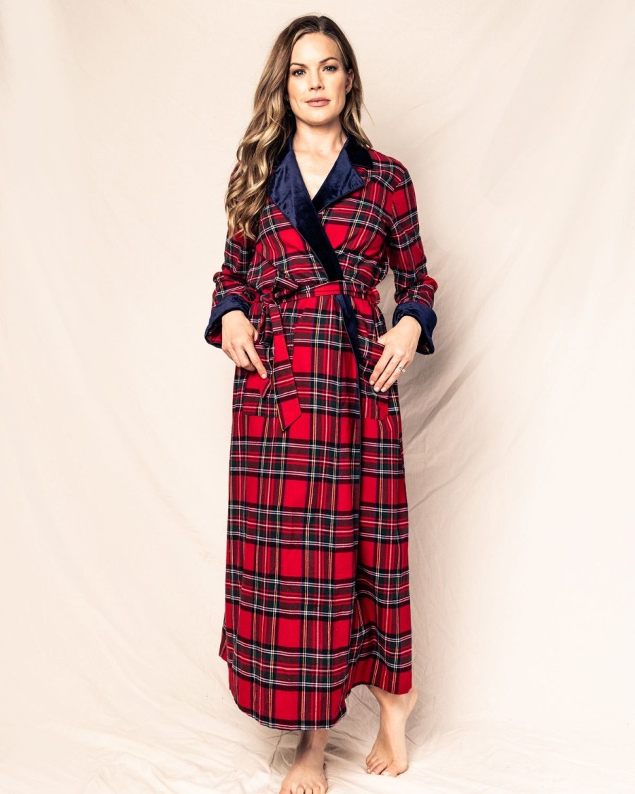 Femmes Petite Plume | Robe Longue Pour Femme Avec Bordure En Velours En Tartan Imperial