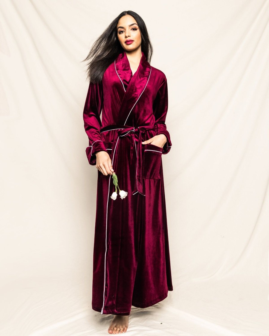 Femmes Petite Plume | Robe En Velours Pour Femmes En Grenat Royal