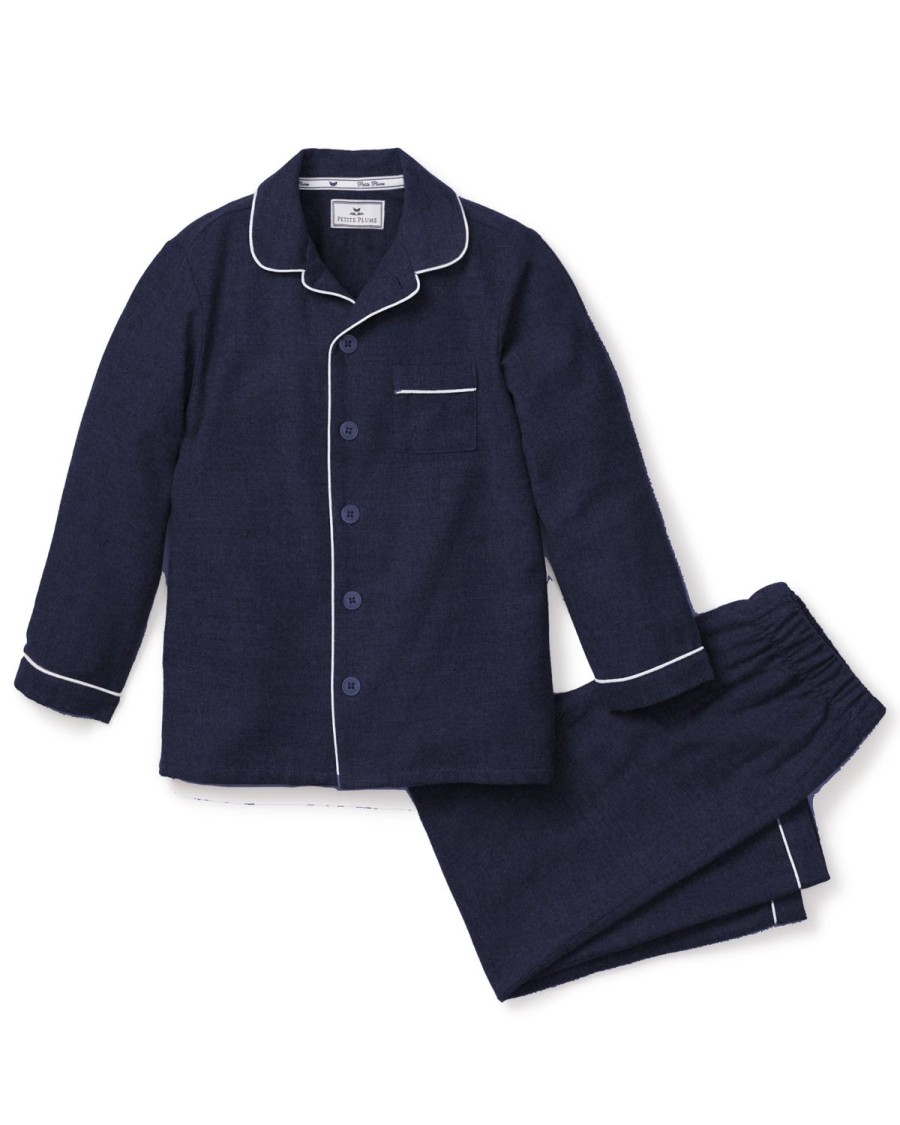 Enfants Petite Plume Pyjamas | Ensemble Pyjama En Flanelle Pour Enfant En Bleu Marine