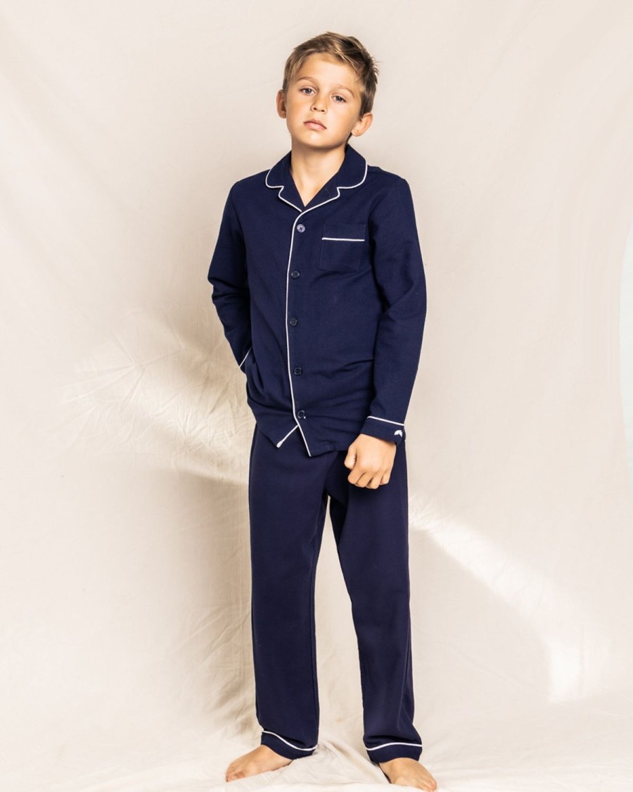 Enfants Petite Plume Pyjamas | Ensemble Pyjama En Flanelle Pour Enfant En Bleu Marine