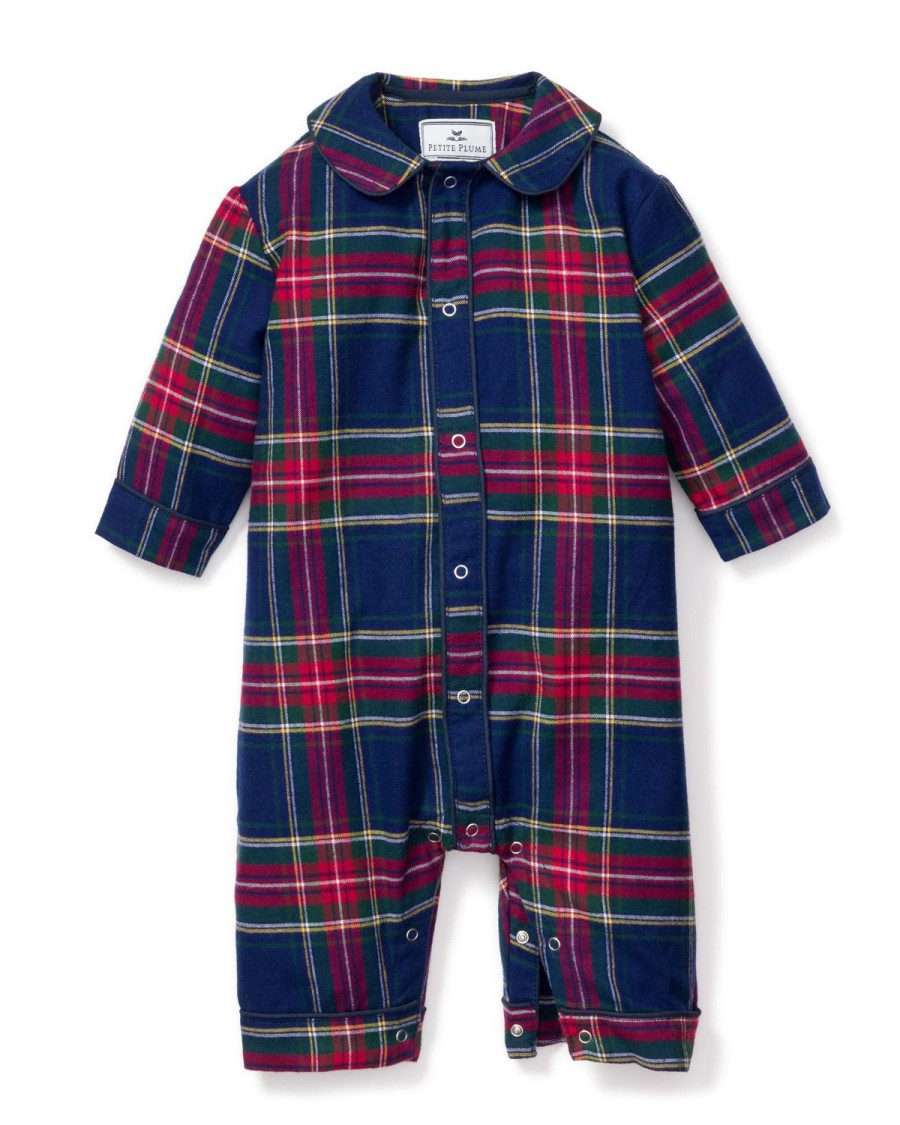 Enfants Petite Plume Barboteuse | Barboteuse Cambridge En Flanelle Pour Bebe En Tartan Windsor