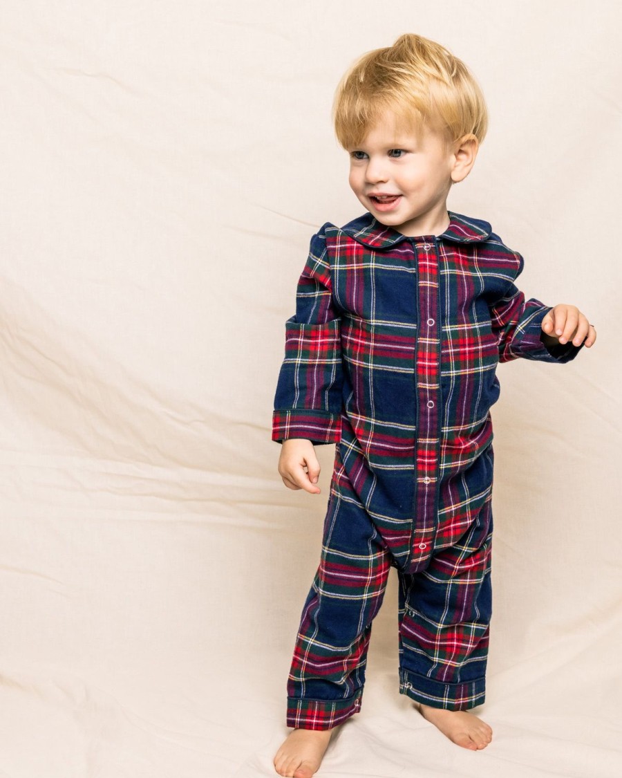 Enfants Petite Plume Barboteuse | Barboteuse Cambridge En Flanelle Pour Bebe En Tartan Windsor