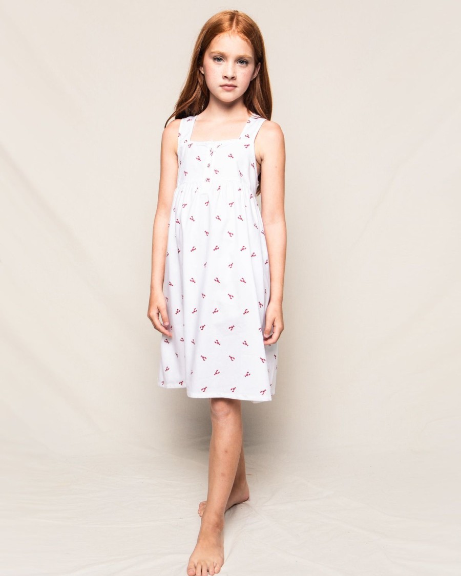 Enfants Petite Plume Chemises De Nuit | Chemise De Nuit Charlotte En Serge Pour Fille En Homards Brixham