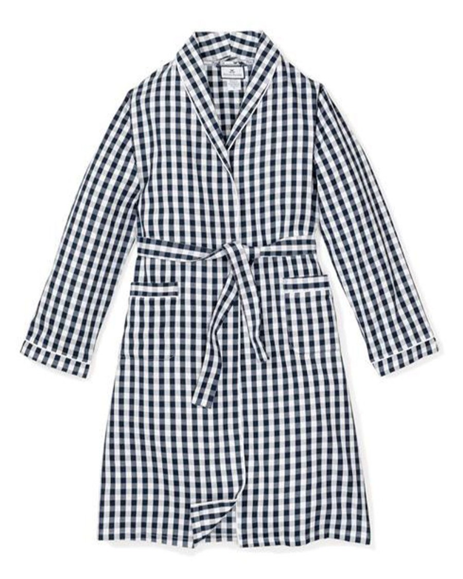 Hommes Petite Plume | Robe En Flanelle Pour Hommes En Vichy Bleu Marine