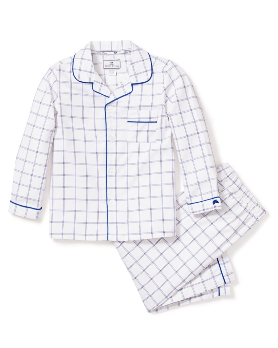 Enfants Petite Plume Pyjamas | Ensemble De Pyjama En Serge Pour Enfants A Nantucket Tattersall