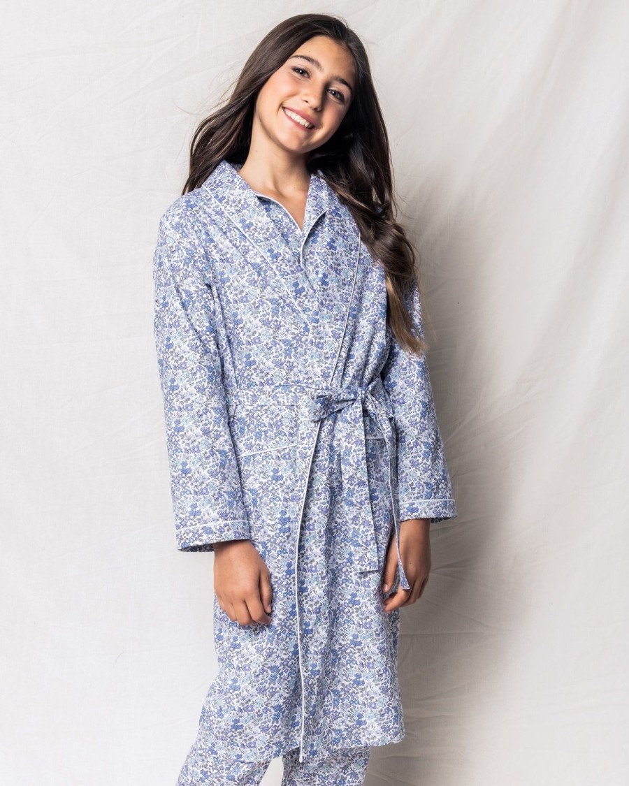 Enfants Petite Plume Peignoirs | Robe En Serge Pour Enfant A Fleur D'Azur