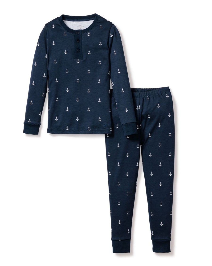 Enfants Petite Plume Pyjamas | Ensemble De Pyjama Ajuste Pima Pour Enfants En Ancres De Portsmouth