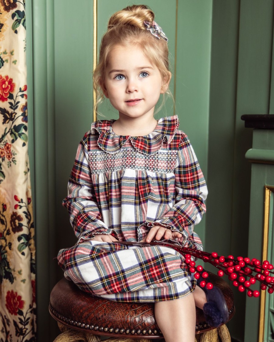 Enfants Petite Plume Chemises De Nuit | Chemise De Nuit Eloise En Coton Brosse Pour Fille En Tartan Balmoral