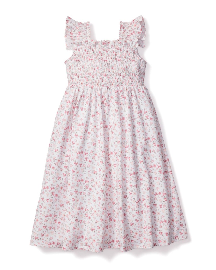 Enfants Petite Plume Vetements De Jour | Robe Margaux En Serge Pour Fille A Fleurs Dorset