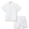 Enfants Petite Plume Pyjamas | Ensemble Pyjama Court En Serge Pour Enfant En Blanc