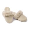 Femmes Petite Plume | Pantoufle Bordee En Fausse Fourrure Pour Femme En Beige