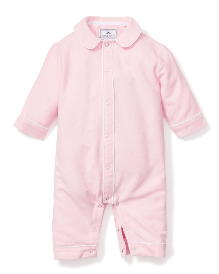 Enfants Petite Plume Barboteuse | Barboteuse Cambridge En Flanelle Pour Bebe En Rose