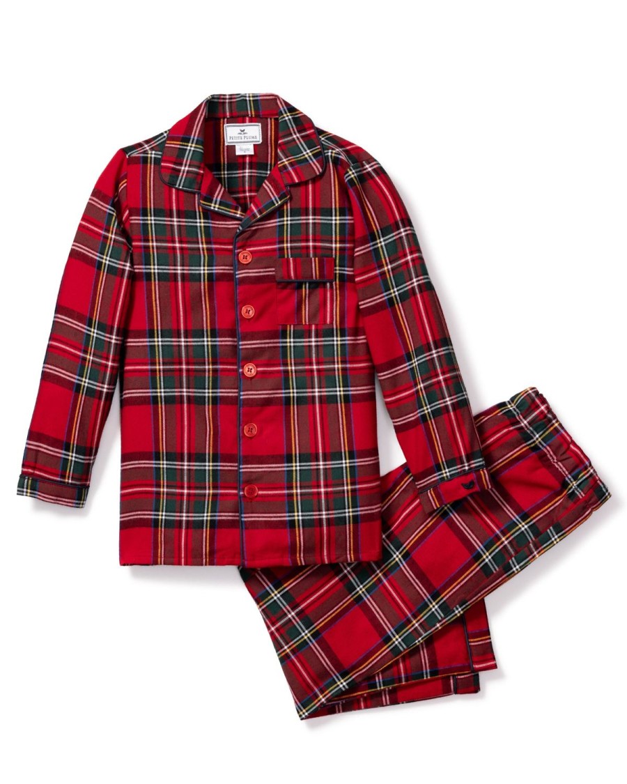 Enfants Petite Plume Pyjamas | Ensemble Pyjama Enfant En Coton Brosse En Tartan Imperial