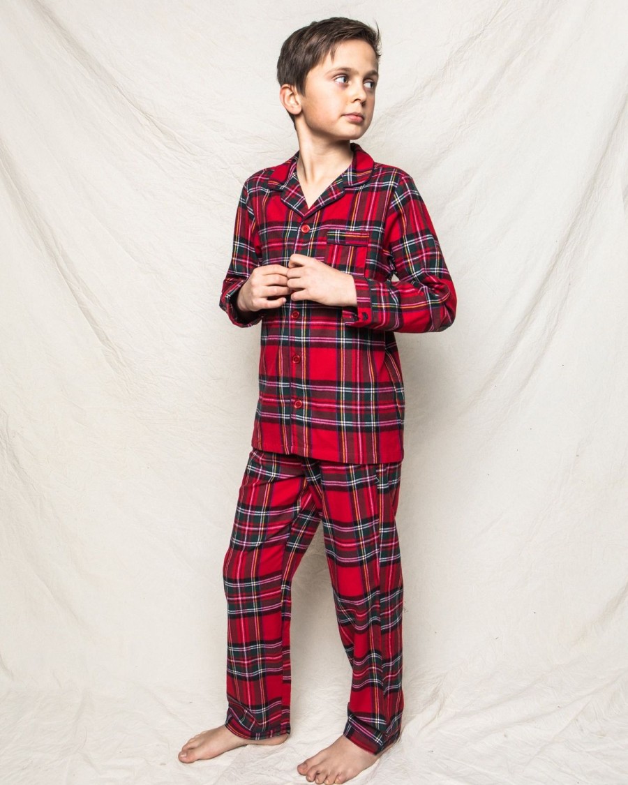 Enfants Petite Plume Pyjamas | Ensemble Pyjama Enfant En Coton Brosse En Tartan Imperial