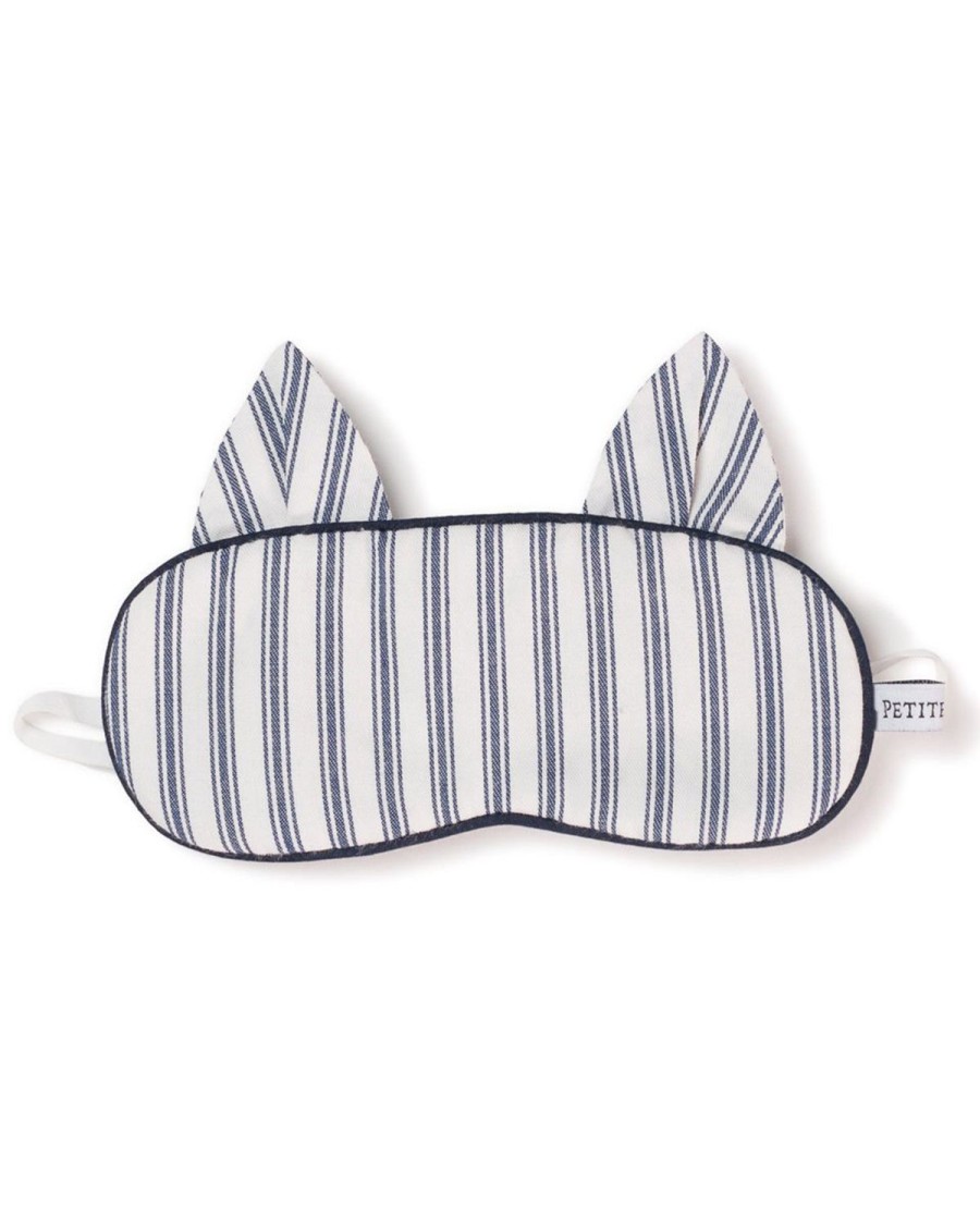 Enfants Petite Plume Pantoufles Et Accessoires | Masque De Sommeil Kid'S Kitty En Coutil Francais Marine