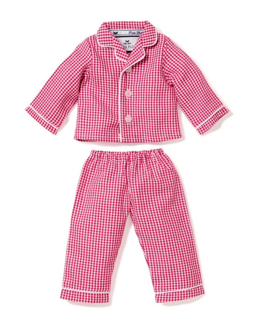 Enfants Petite Plume Pyjamas De Poupee Assortis | Pyjama De Poupee En Mini-Vichy Rouge