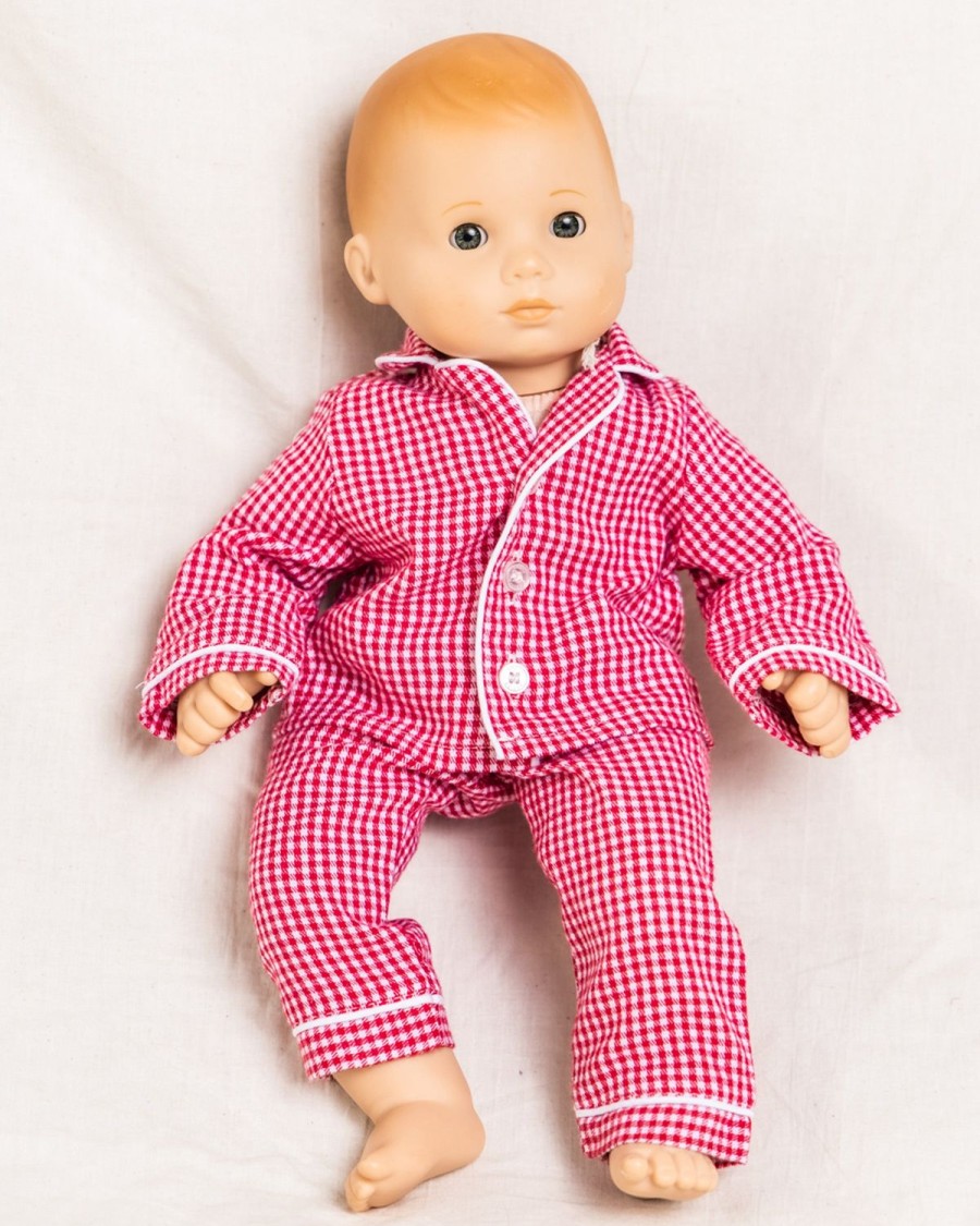 Enfants Petite Plume Pyjamas De Poupee Assortis | Pyjama De Poupee En Mini-Vichy Rouge