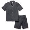 Hommes Petite Plume | Ensemble Pyjama Court Pima Pour Hommes En Chine Fonce