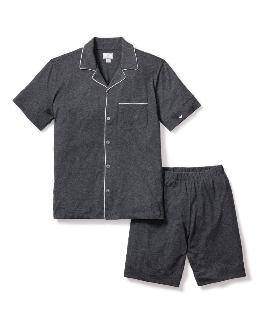 Hommes Petite Plume | Ensemble Pyjama Court Pima Pour Hommes En Chine Fonce