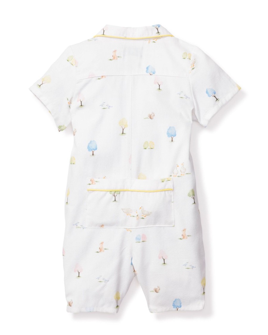 Enfants Petite Plume Barboteuse | Barboteuse D'Ete En Serge Pour Bebe Dans Les Jardins De Paques