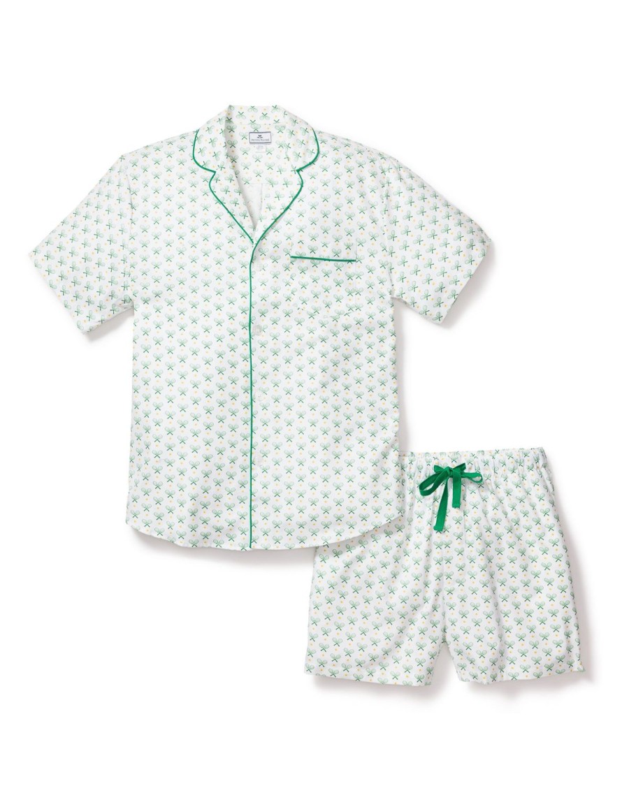 Hommes Petite Plume | Ensemble Pyjama Court En Serge Pour Hommes En Match Point