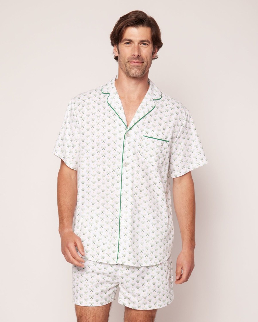 Hommes Petite Plume | Ensemble Pyjama Court En Serge Pour Hommes En Match Point