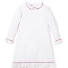 Enfants Petite Plume Chemises De Nuit | Chemise De Nuit Enfant Sophia Blanche Avec Passepoil Rouge