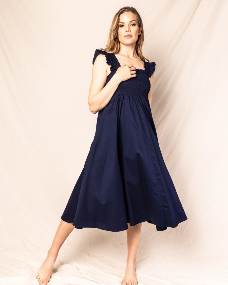 Femmes Petite Plume | Robe Margaux En Serge Pour Femme En Bleu Marine