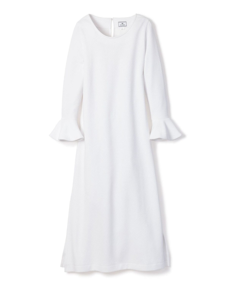 Femmes Petite Plume | Chemise De Nuit Pima Ophelia Pour Femmes En Blanc