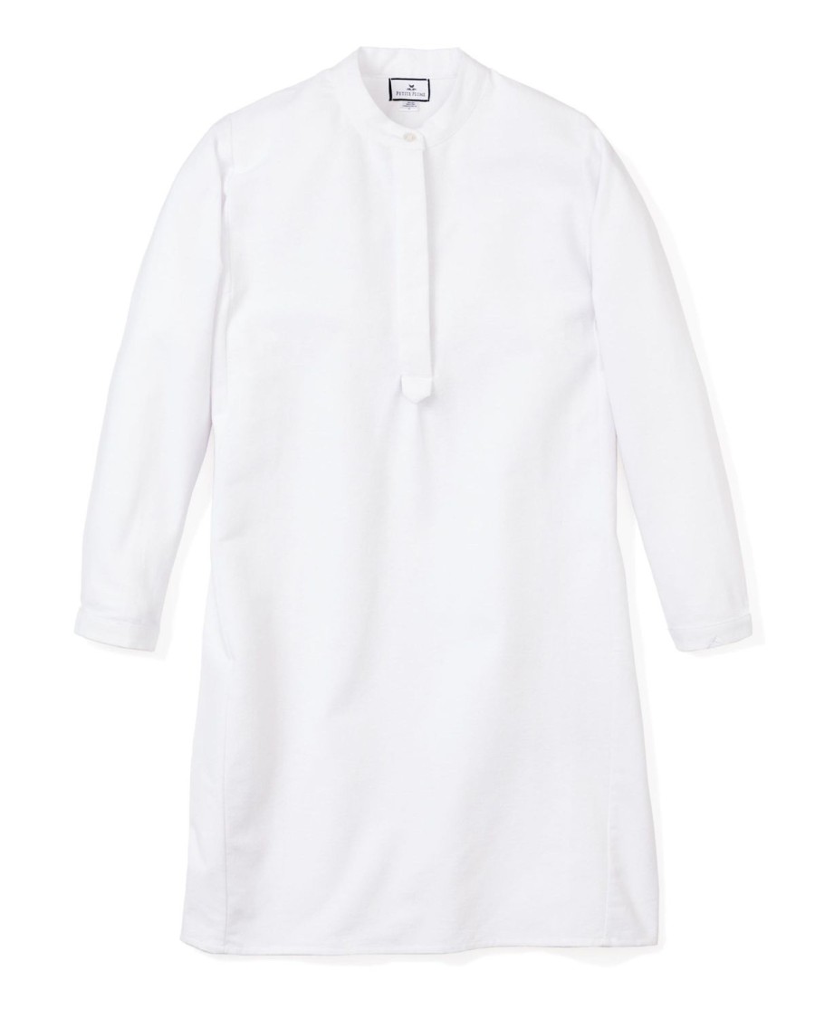 Femmes Petite Plume | Chemise De Nuit Grace En Flanelle Pour Femmes En Blanc