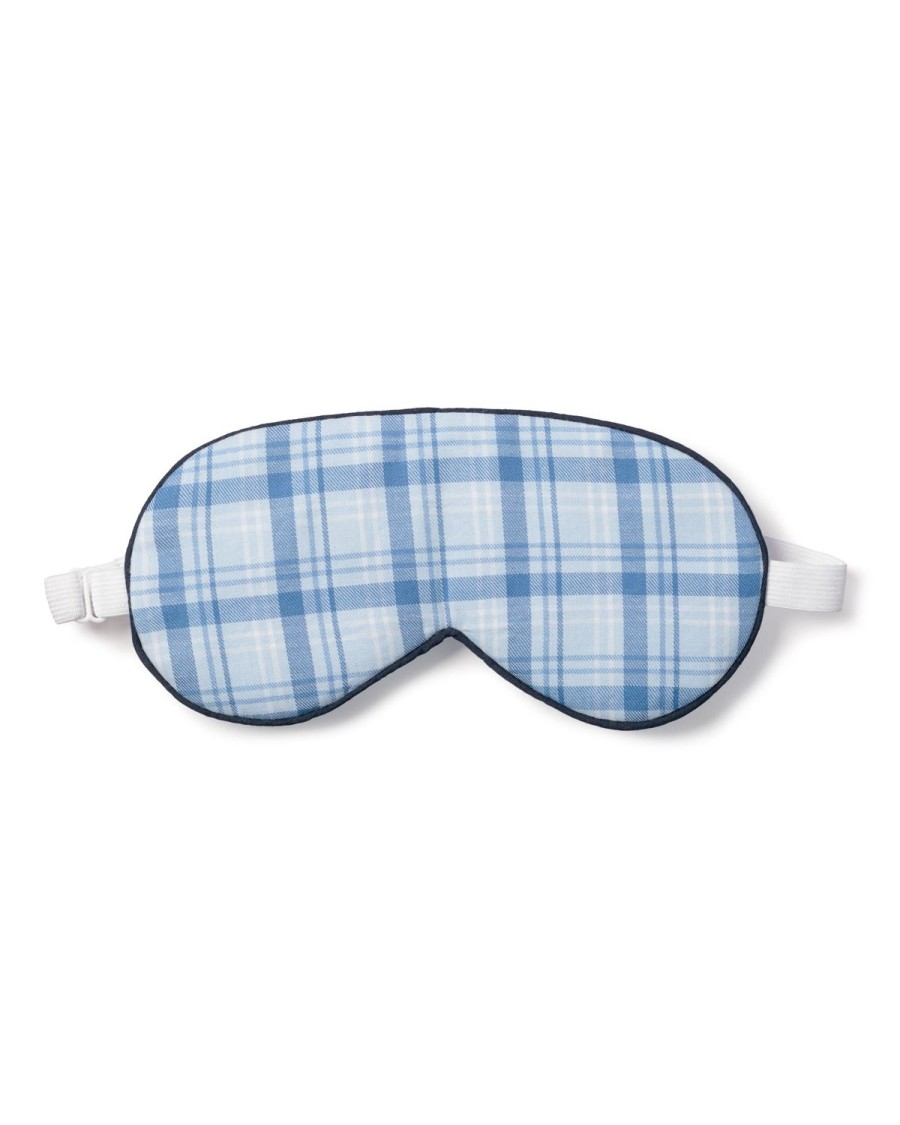 Hommes Petite Plume | Masque De Sommeil En Serge Pour Adulte En Tartan Marin