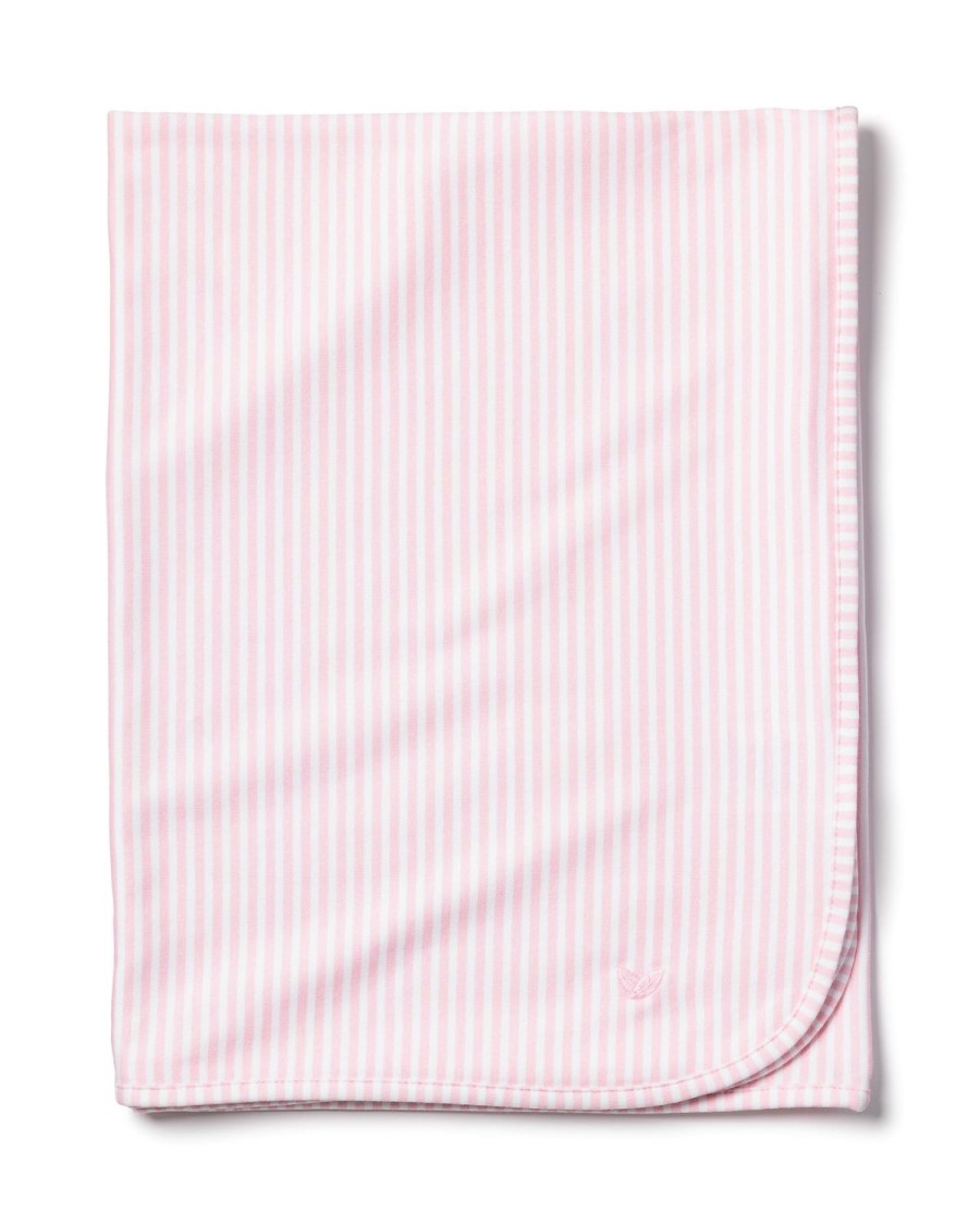 Enfants Petite Plume Accessoires | Couverture Pour Bebe Pima A Rayures Roses