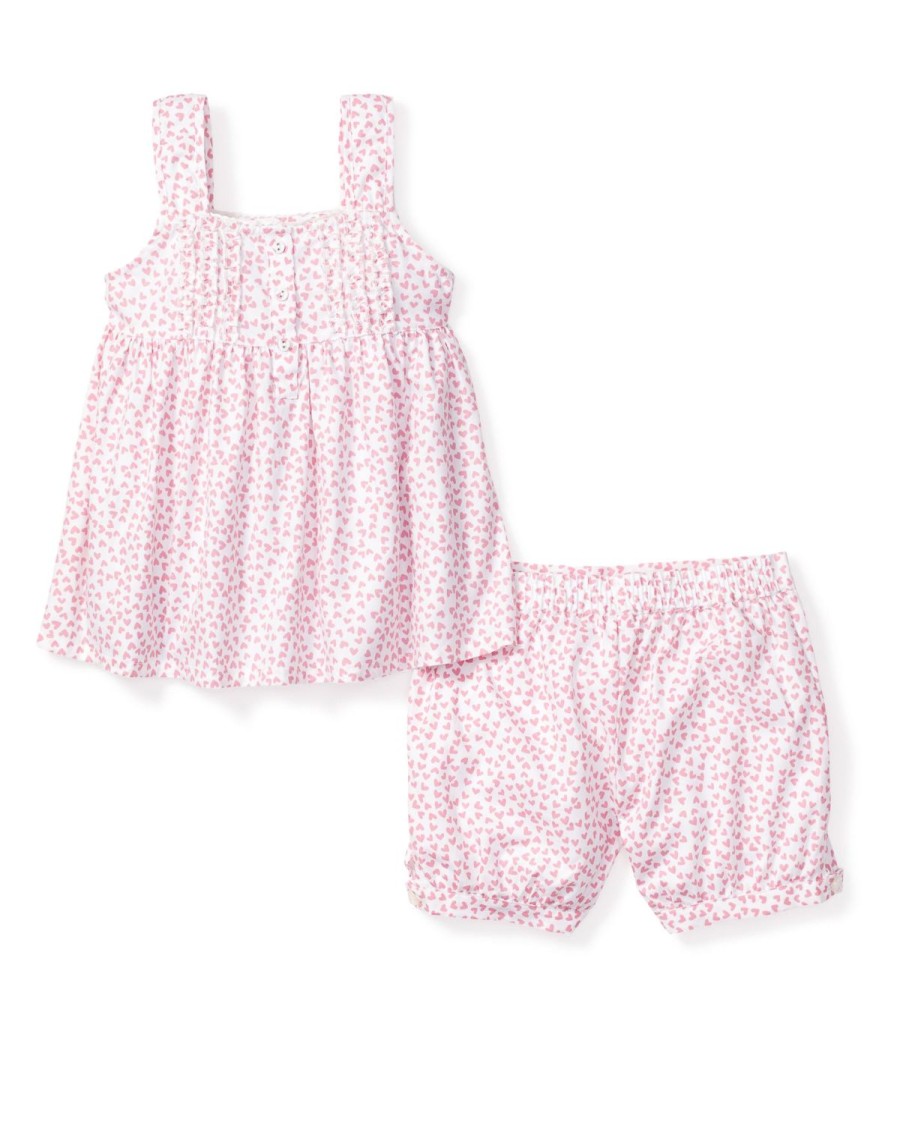 Enfants Petite Plume Pyjamas | Ensemble Court Charlotte En Serge Pour Fille En Amoureux