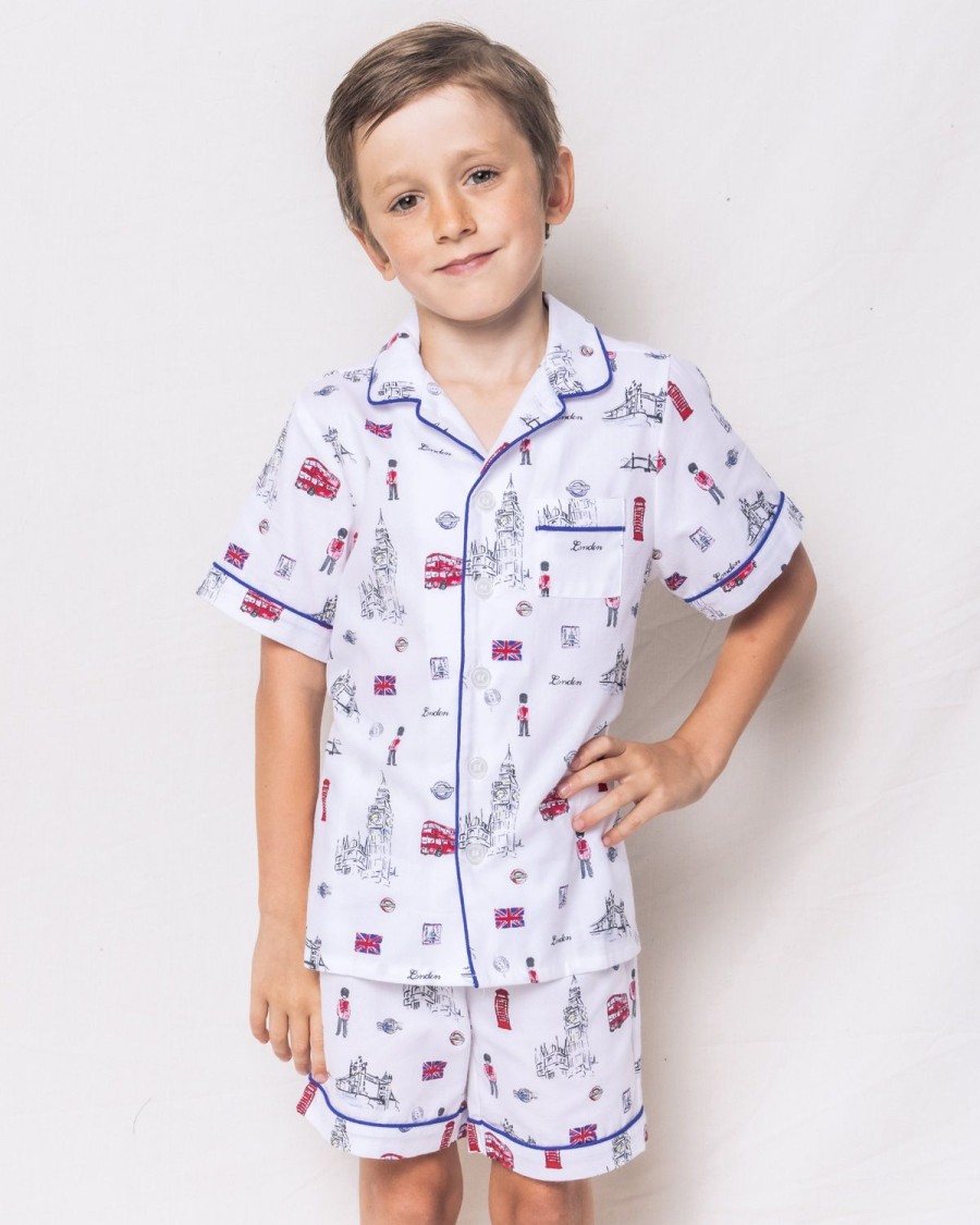 Enfants Petite Plume Pyjamas | L'Ensemble Short De Pyjama En Serge Pour Enfants A Londres Vous Appelle