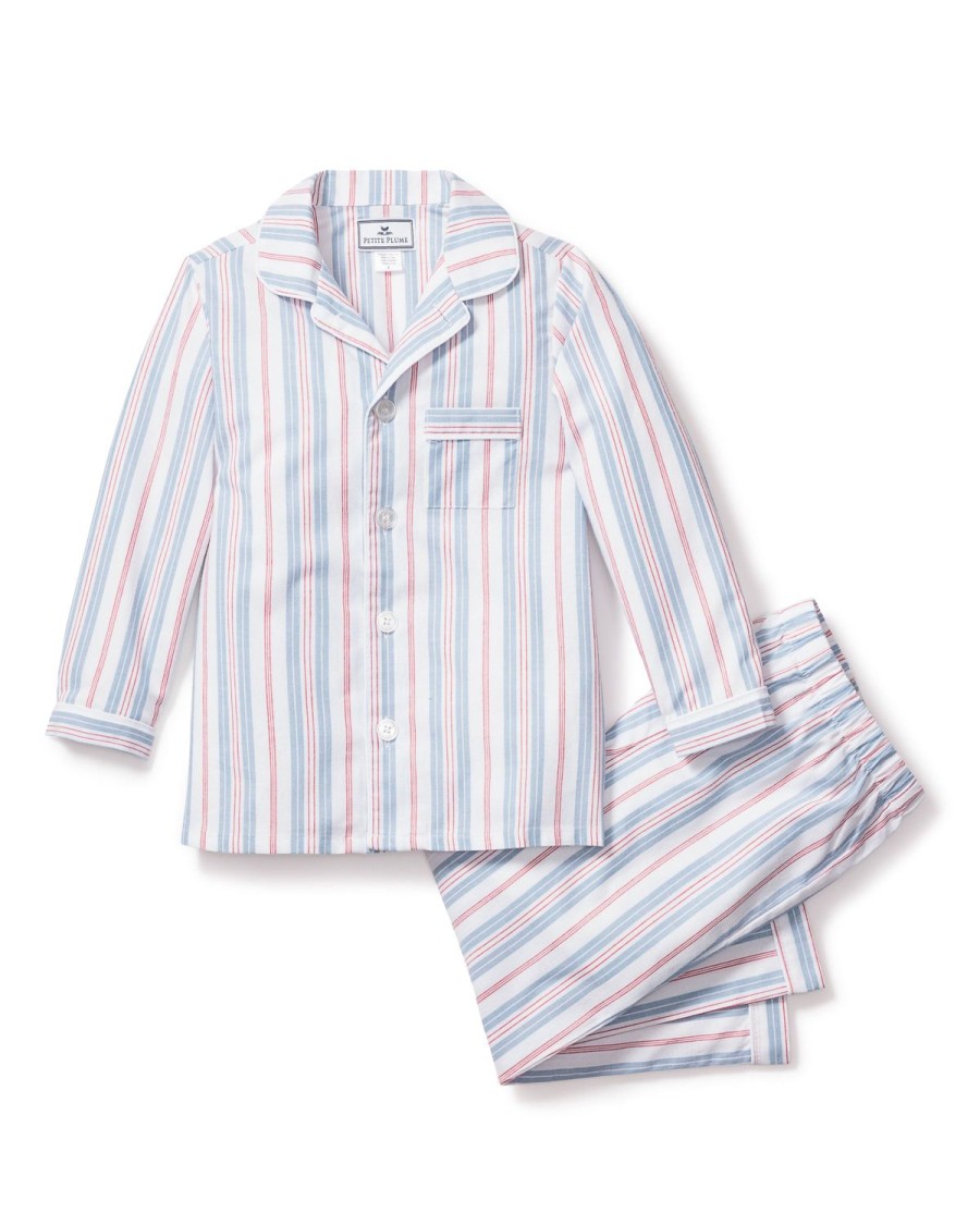 Enfants Petite Plume Pyjamas | Ensemble Pyjama En Serge Pour Enfant A Rayures Francaises Vintage