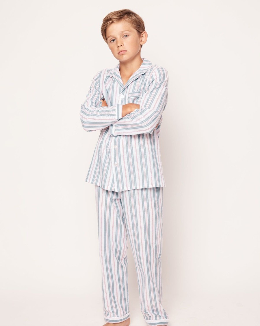 Enfants Petite Plume Pyjamas | Ensemble Pyjama En Serge Pour Enfant A Rayures Francaises Vintage