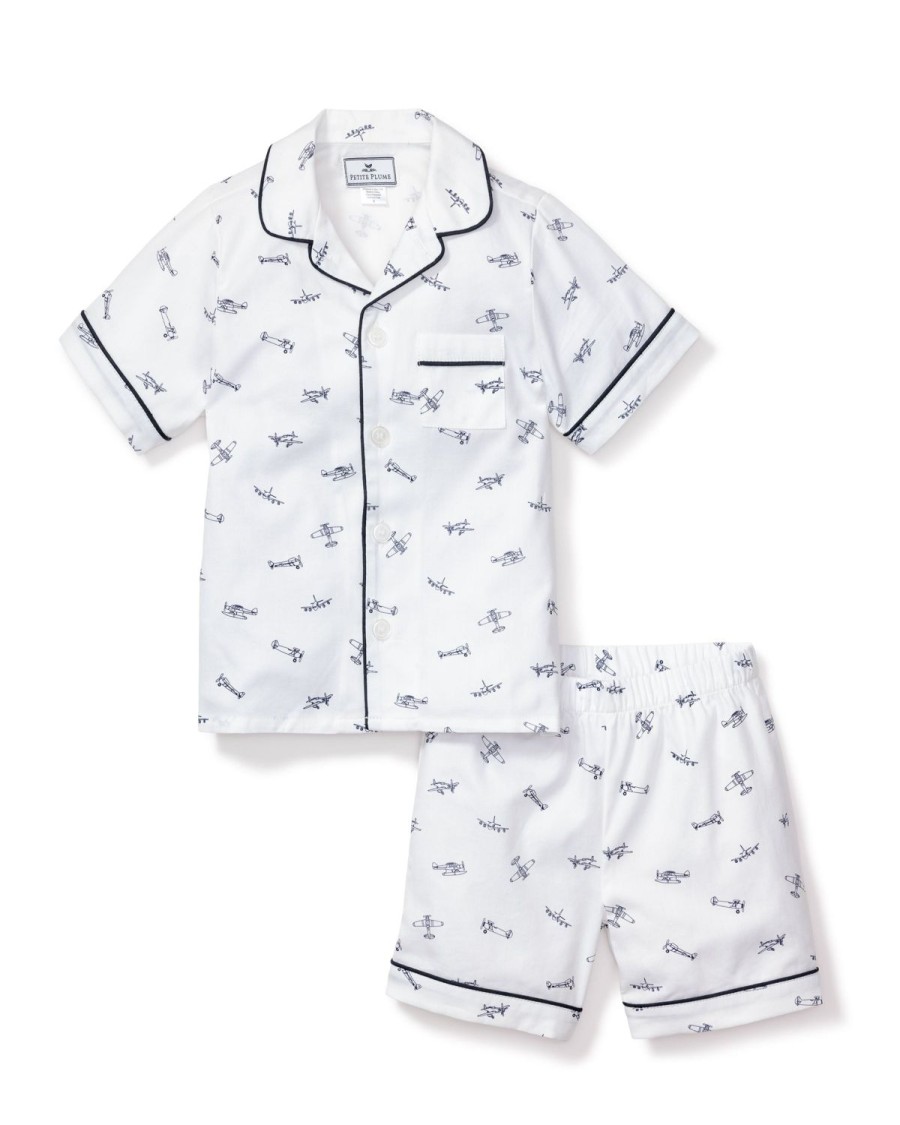 Enfants Petite Plume Pyjamas | Ensemble Pyjama Court En Serge Pour Enfant A Par Avion