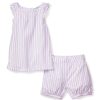 Enfants Petite Plume Pyjamas | Ensemble Court Amelie En Serge Pour Fille En Coutil Francais Lavande