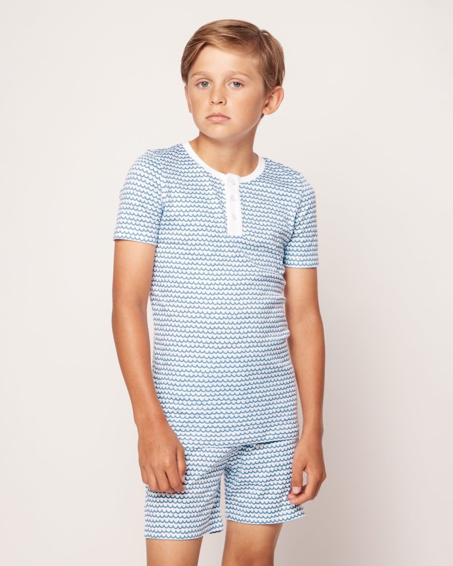 Enfants Petite Plume Pyjamas | Ensemble Pyjama Court Pima Snug Fit Pour Enfants A La Mer