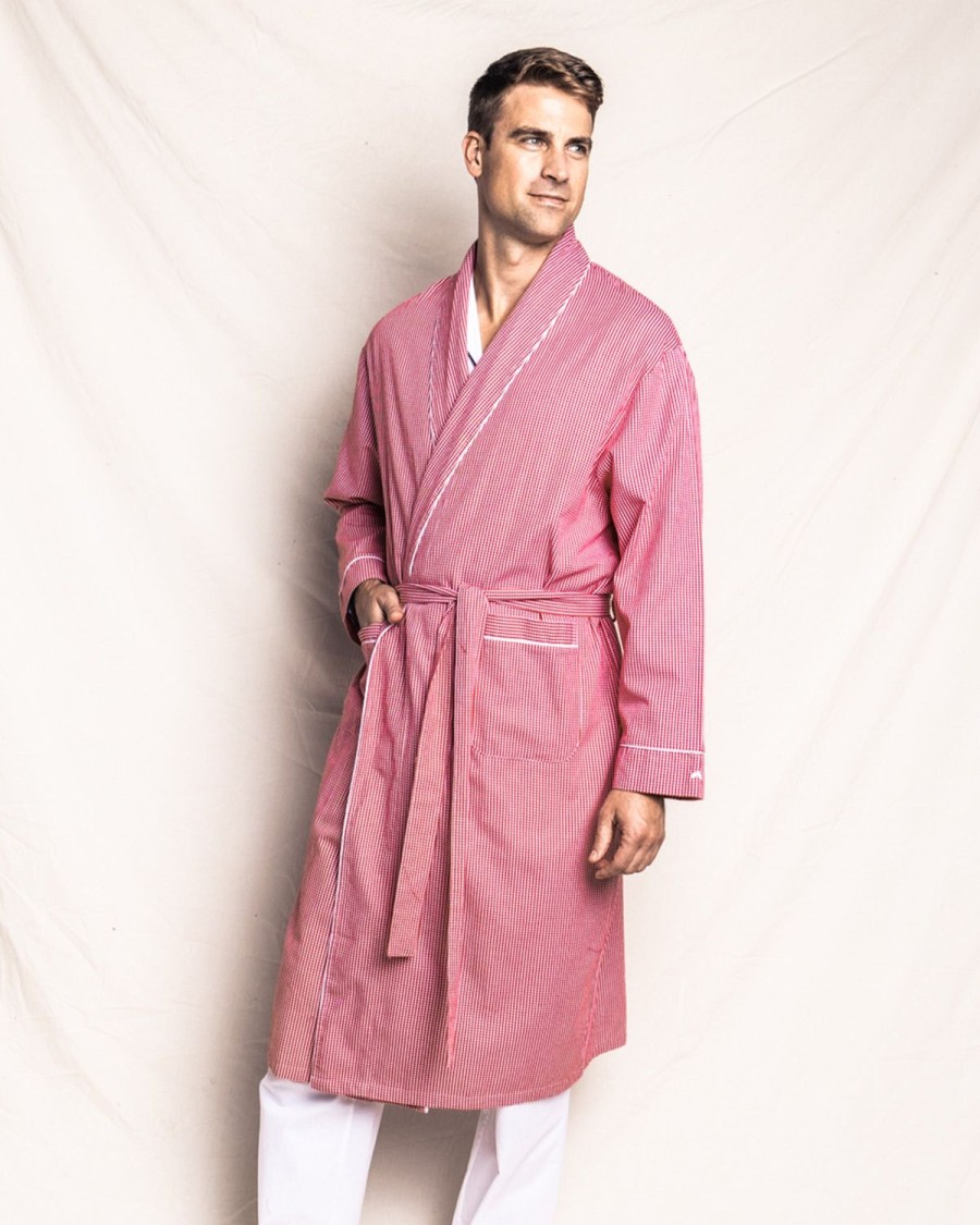 Hommes Petite Plume | Robe En Flanelle Pour Hommes En Mini-Vichy Rouge