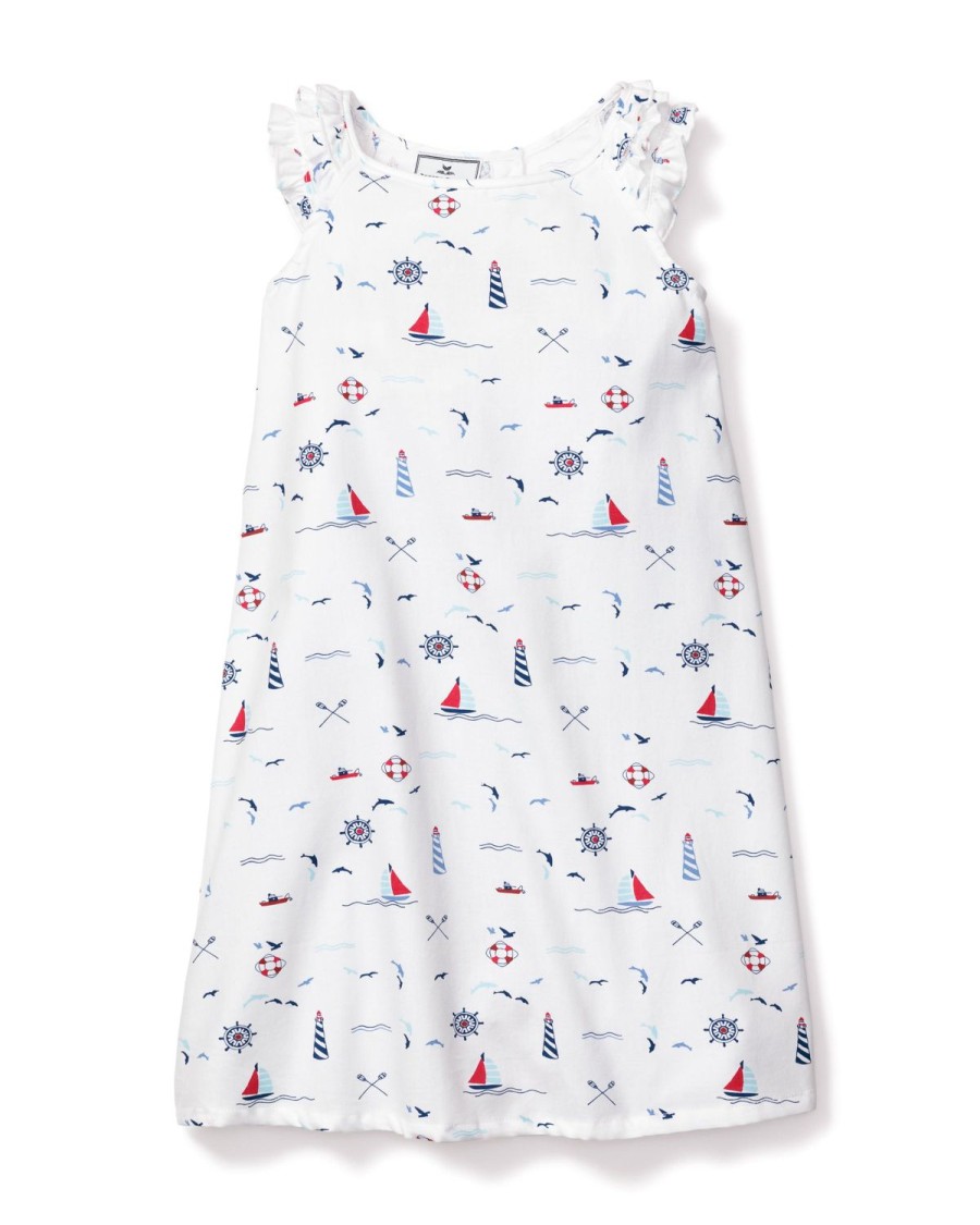 Enfants Petite Plume Chemises De Nuit | Chemise De Nuit Amelie En Serge Pour Fille En Sail Away