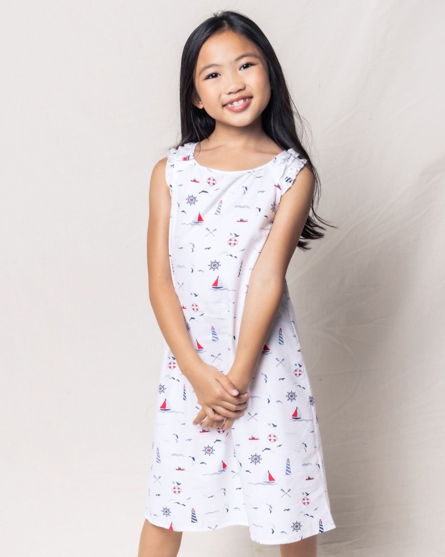 Enfants Petite Plume Chemises De Nuit | Chemise De Nuit Amelie En Serge Pour Fille En Sail Away