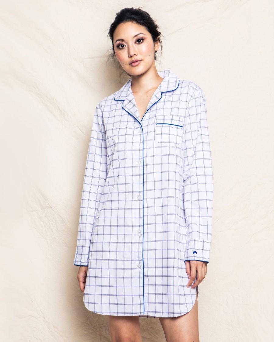 Femmes Petite Plume | Chemise De Nuit En Serge Pour Femmes A Nantucket Tattersall