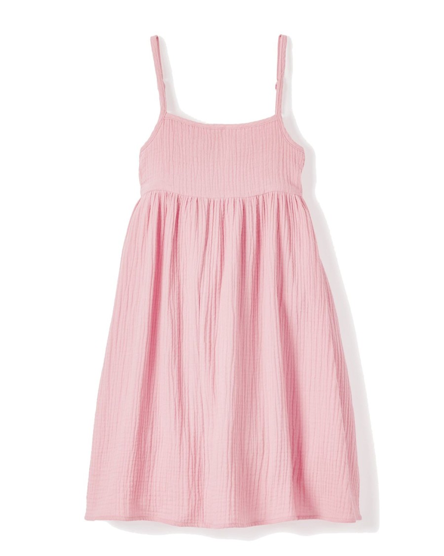 Enfants Petite Plume Vetements De Jour | Robe D'Ete Sereine En Gaze Pour Fille En Rose