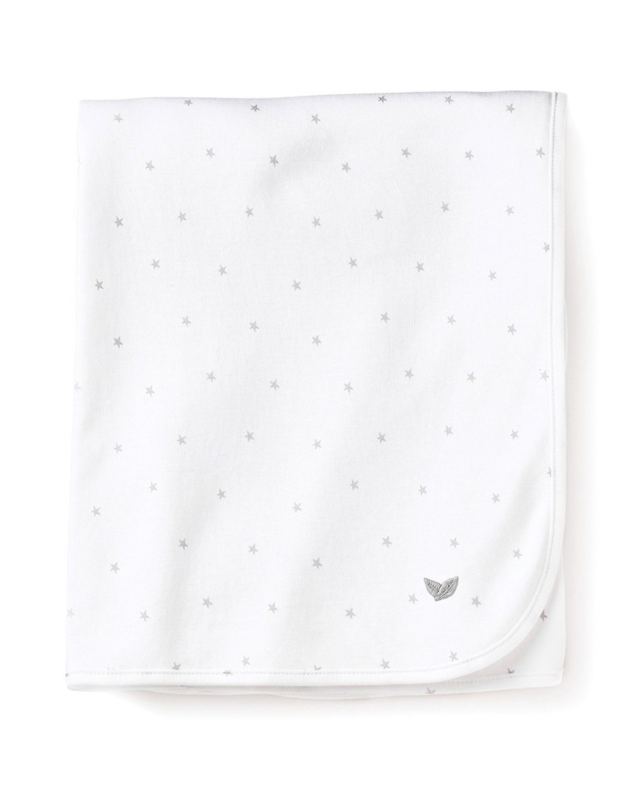 Enfants Petite Plume Accessoires | Couverture Pour Bebe Pima En Etoiles Grises