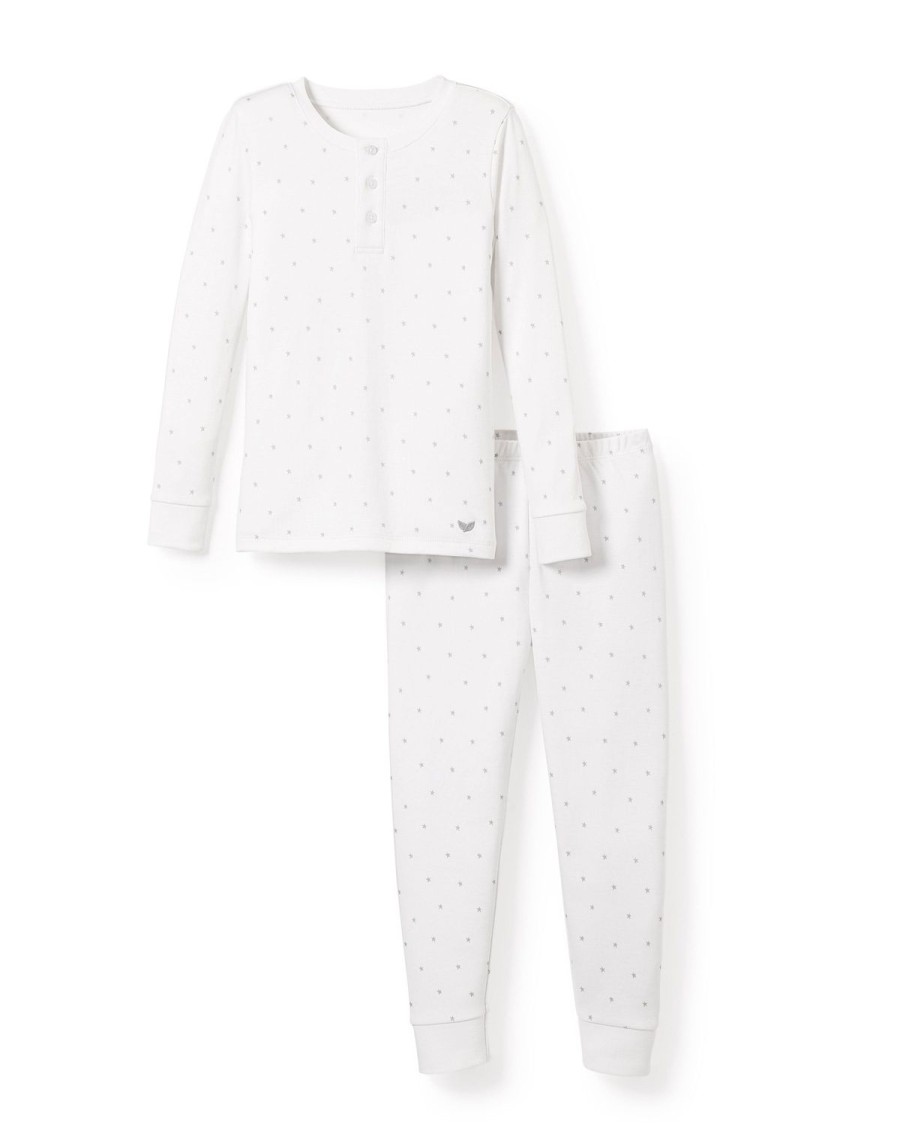 Enfants Petite Plume Pyjamas | Ensemble De Pyjama Ajuste Pima Pour Enfant En Etoiles Grises