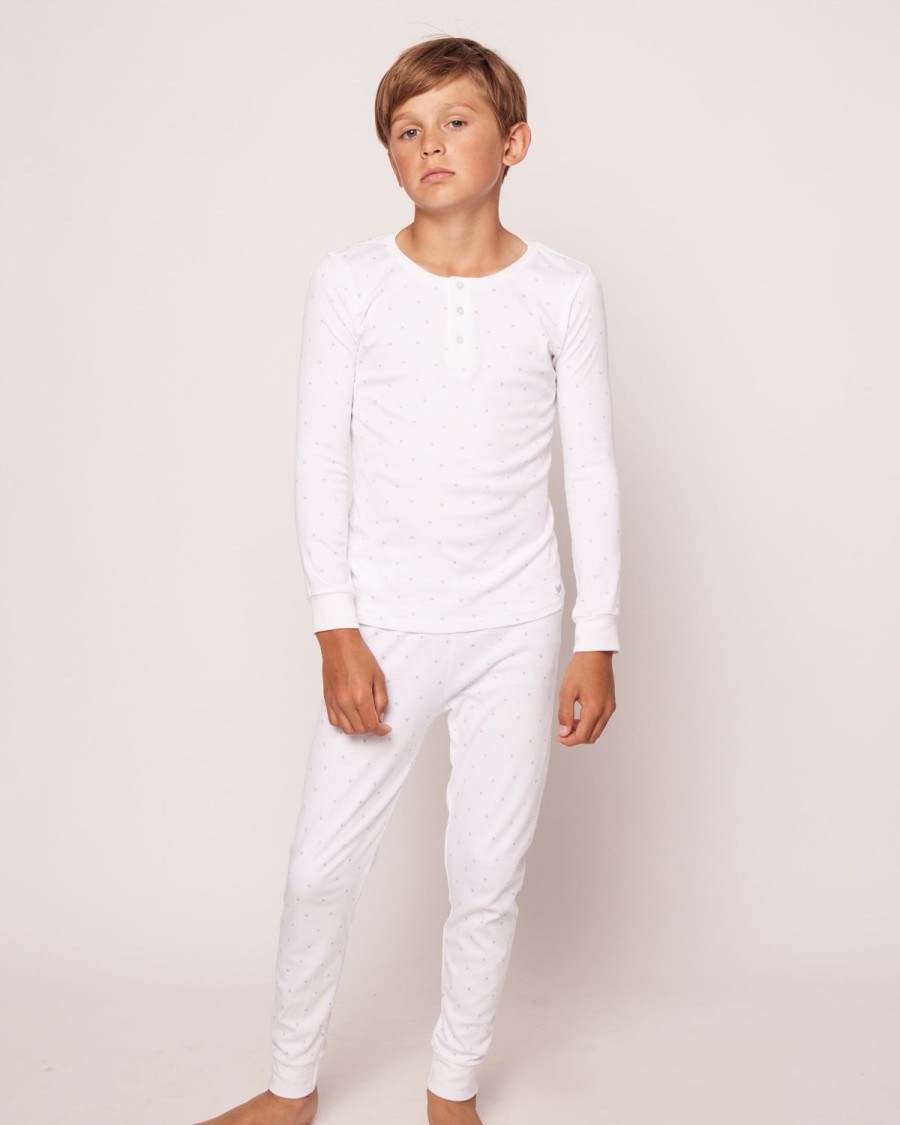 Enfants Petite Plume Pyjamas | Ensemble De Pyjama Ajuste Pima Pour Enfant En Etoiles Grises