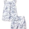 Enfants Petite Plume Pyjamas | Ensemble Court Amelie En Serge Pour Fille En Toile Intemporelle