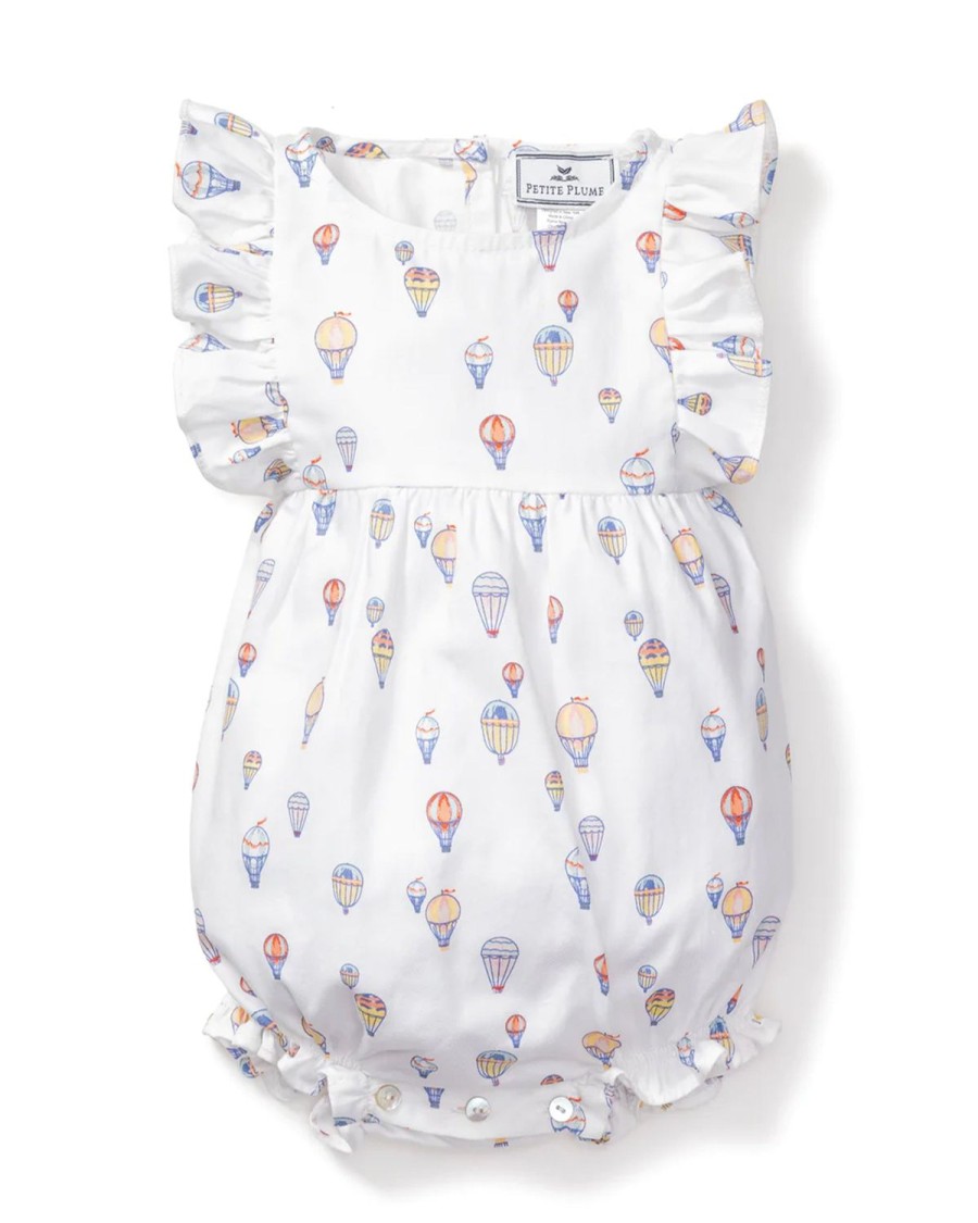 Enfants Petite Plume Barboteuse | Barboteuse A Volants En Serge Pour Bebe En Bon Voyage