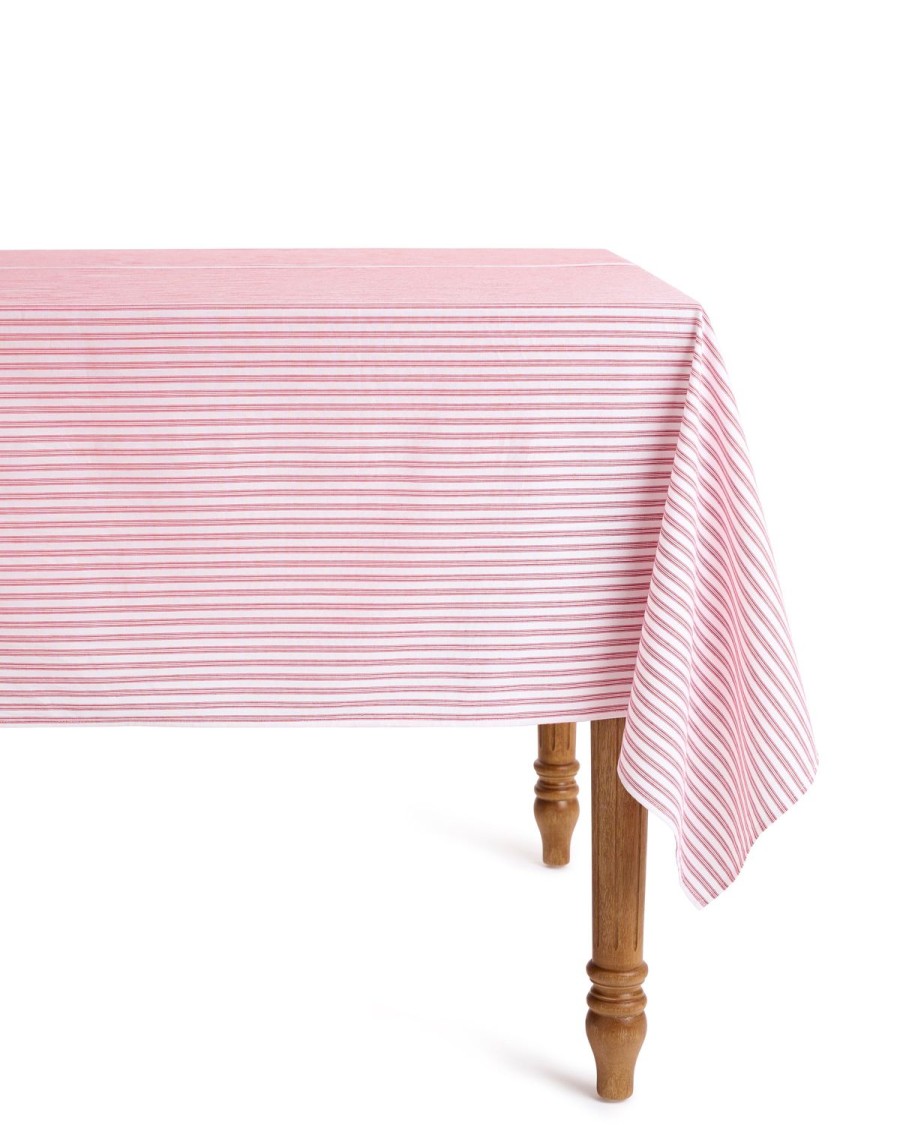 Maison Petite Plume | Linge De Table A Coutil Rouge Antique Signature